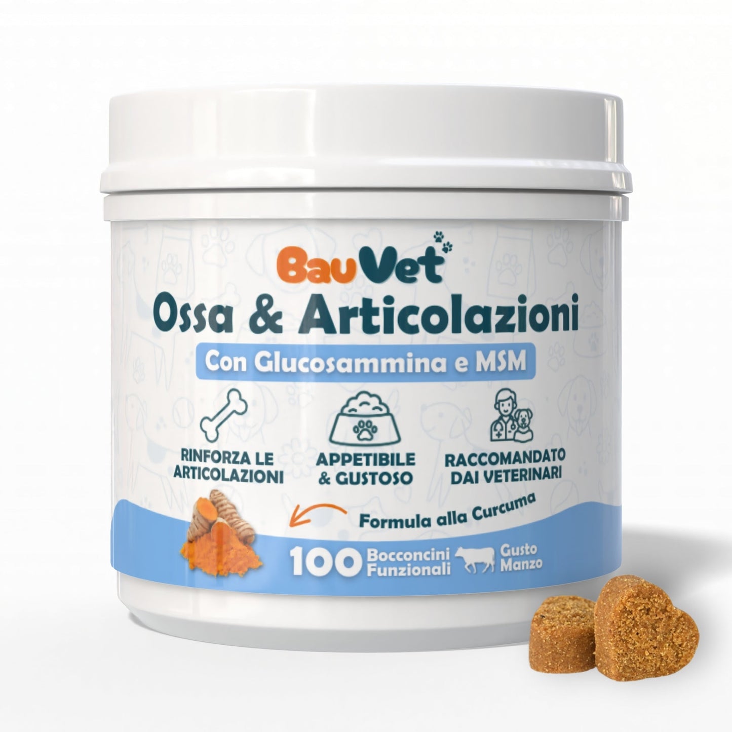 Integratore per Cani Ossa & Articolazioni - Integratore Mobilità da 100 Bocconcini