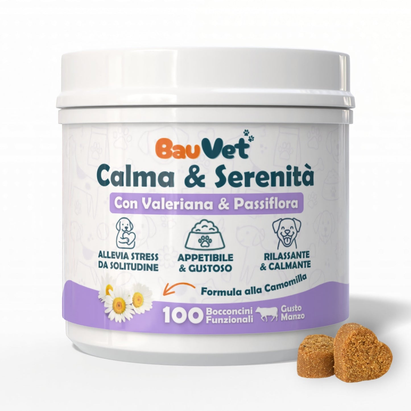 Integratore per Cani Calma & Serenità - Integratore per Ansia e Stress da 100 Bocconcini