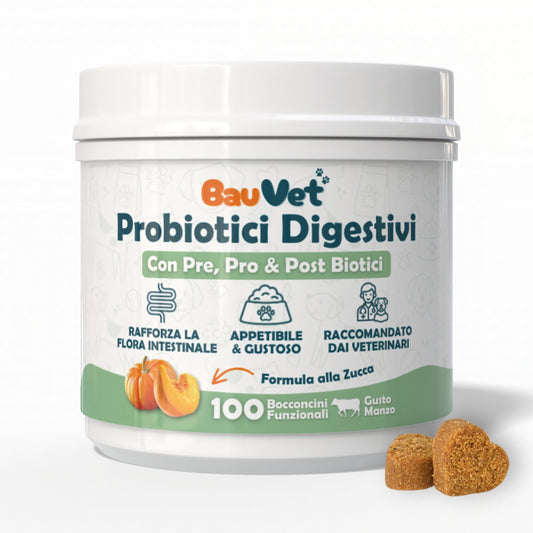 Integratore per Cani Probiotici Digestivi - Integratore Intestinale da 100 Bocconcini