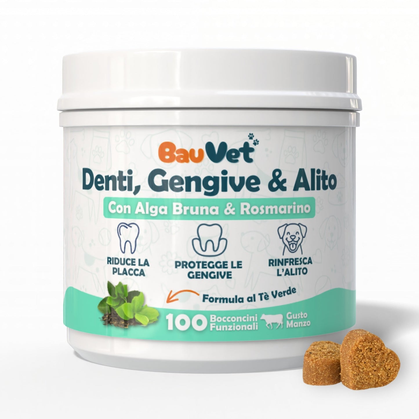 Integratore per Cani Denti, Gengive & Alito - Integratore Igiene Orale da 100 Bocconcini